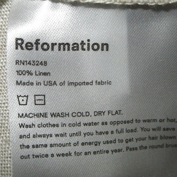 Reformation Avalon Linen Pants Size 14 Pleated Trouser Pockets High Rise Tie NEW - Picture 12 of 12